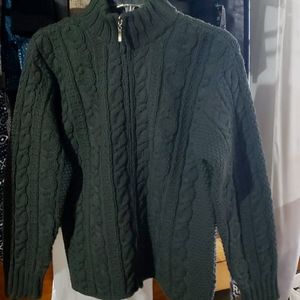 Zip up merino wool sweater from Ireland